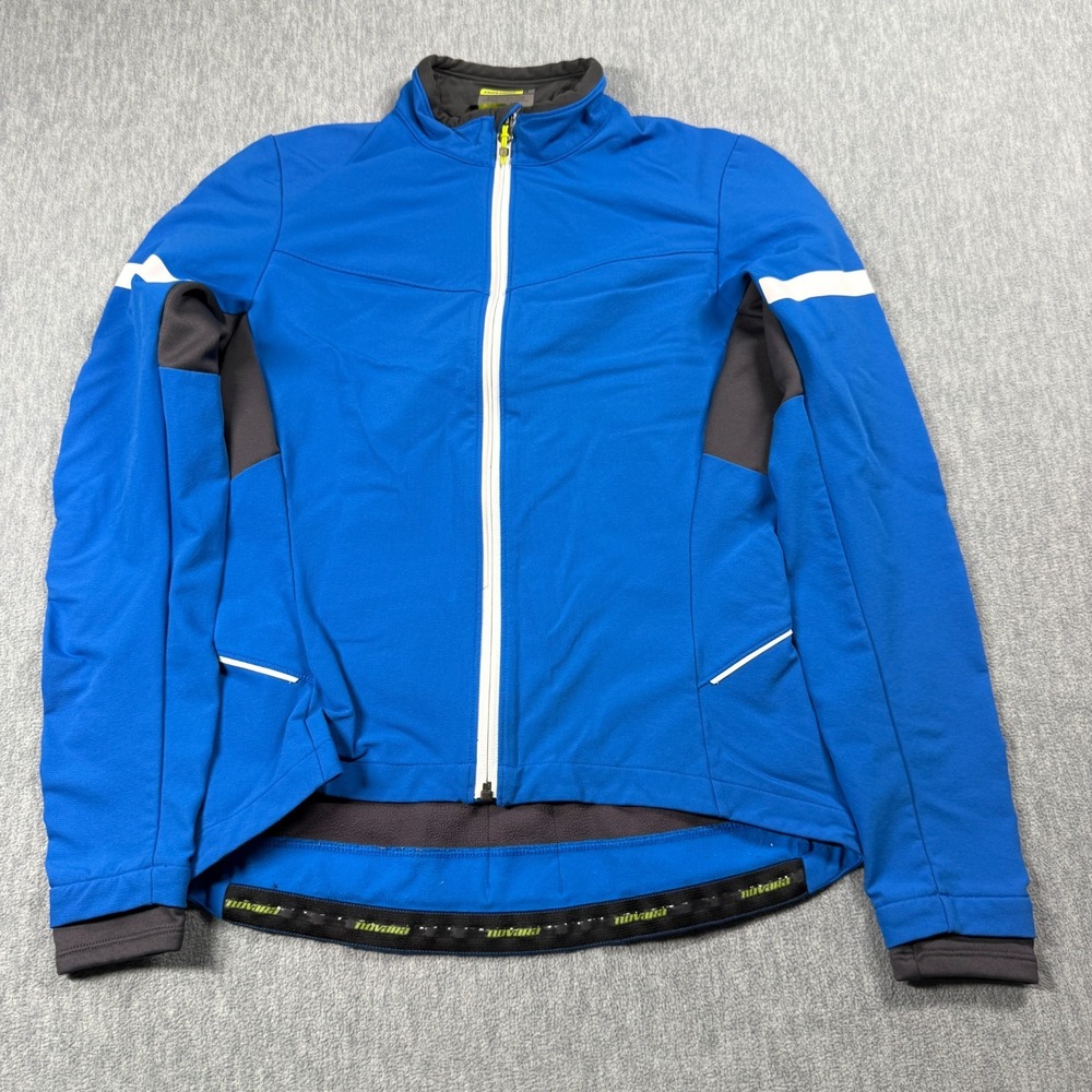 Novara Jacket Womens Small Blue Cycling Full Zip Windbreaker Thermal Bike Coat